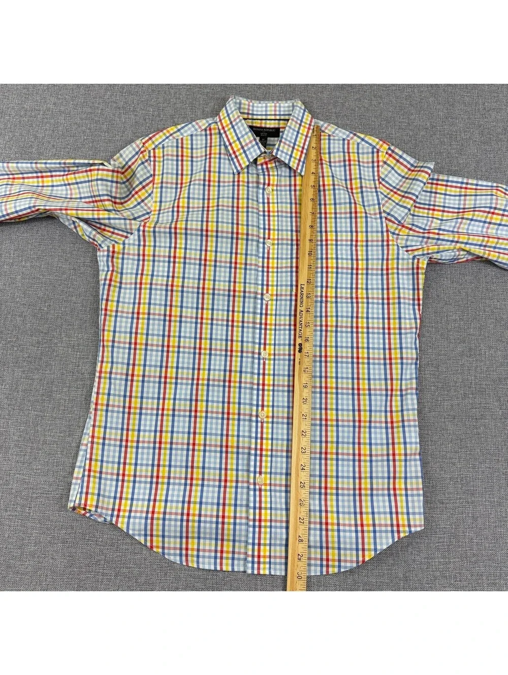 Banana Republic Slim Fit Plaid Shirt Mens Medium 15-15.5 100% Cotton